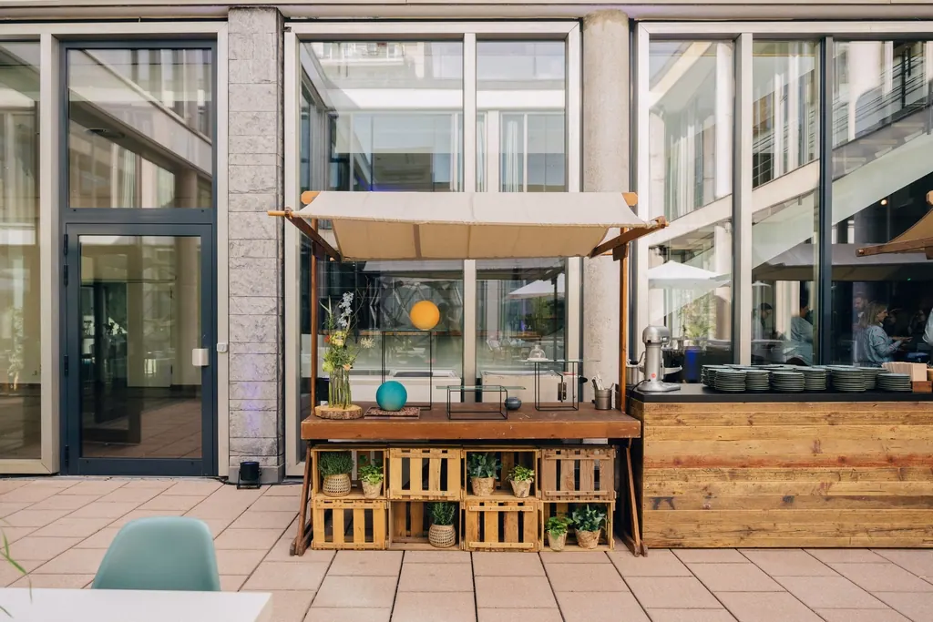 Marktstand aus Holz mit Plane Ansicht 5