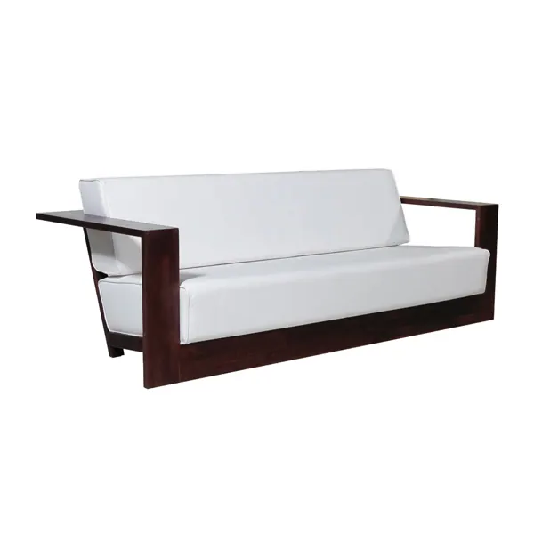 Double-Lounger Palisander mit Kissensatz Leder