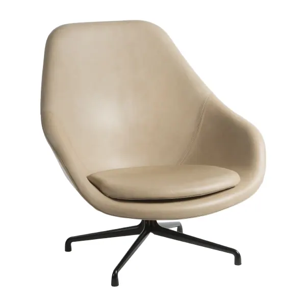 Drehsessel About a Lounge AA silk light grey/schwarz