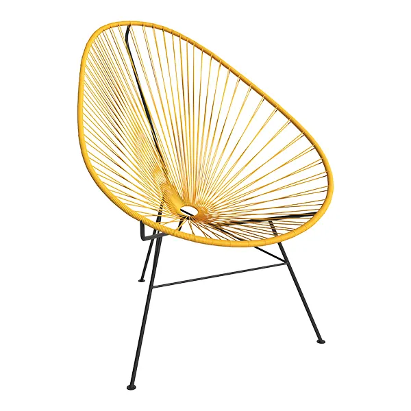 Loungechair Acapulco mango/schwarz T95 S