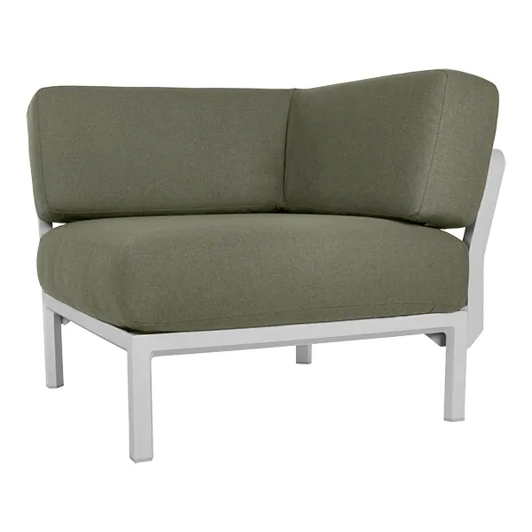 Lounge Eckelement Maximo white mit Kissensatz green