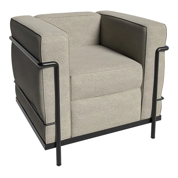 Sessel LC2 Stoff cemento - Gestell