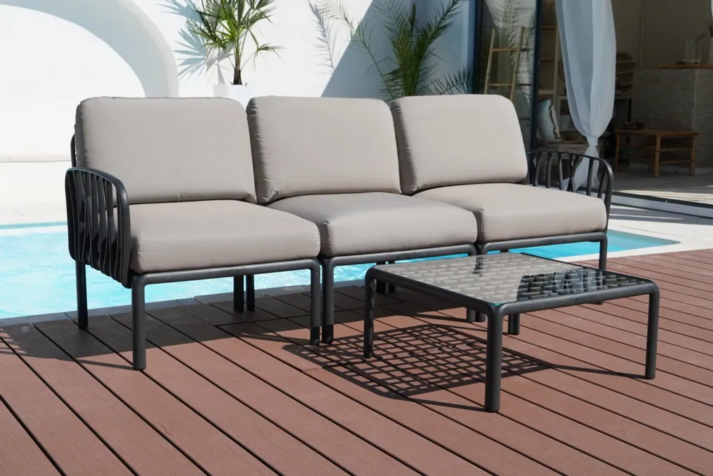 Loungesofa 3-Sitzer Komodo anthrazit mit Kissensatz Ansicht 2
