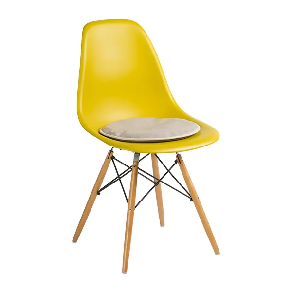 DSW Chair Ahorn Sitz mit Seat Dot sand/coffee