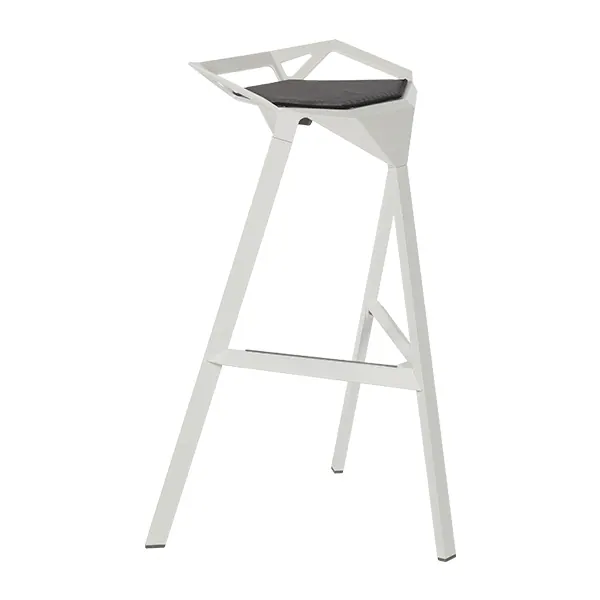 Stool One (Barhocker) mit Sitzpolster grau/schwarz