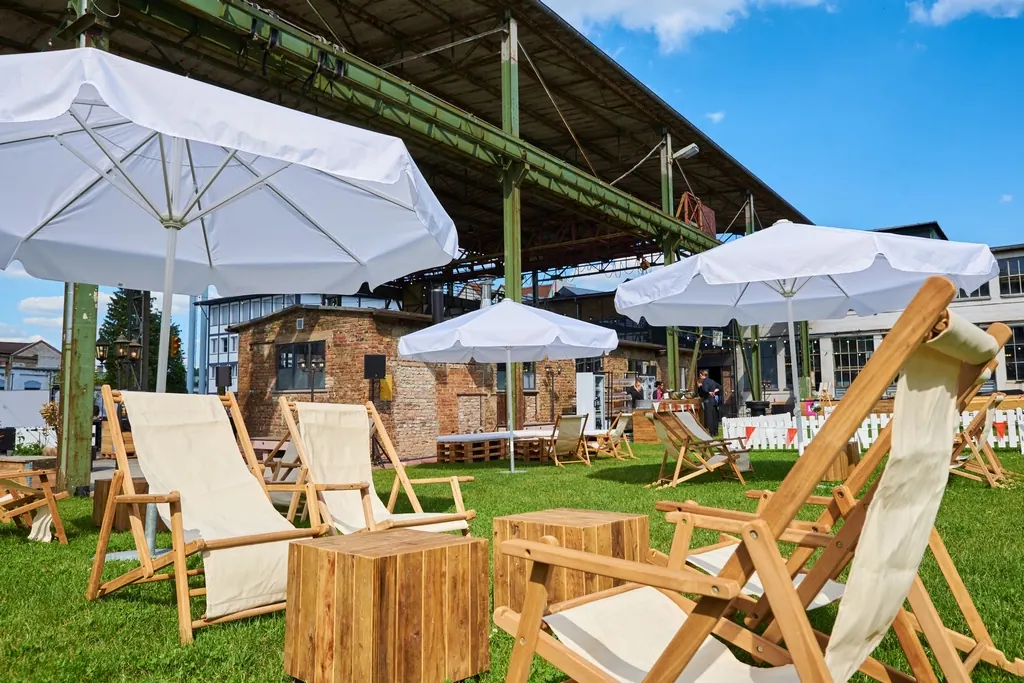 Beach Lounger Teak mit Stoffbezug Ansicht 2