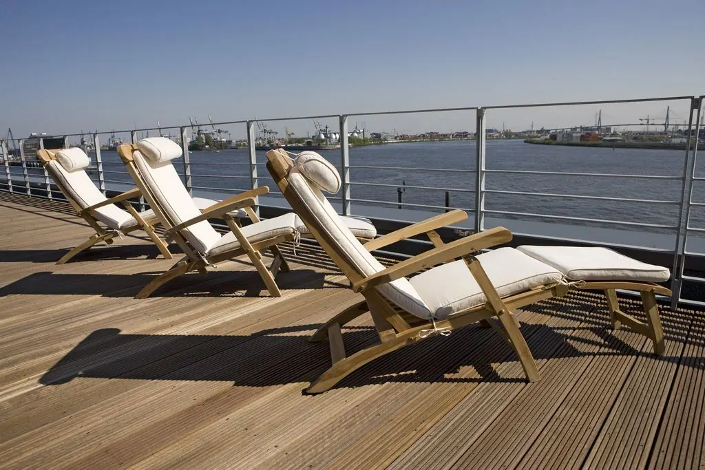 Deckchair Bali massives Teakholz mit Auflage Ansicht 5