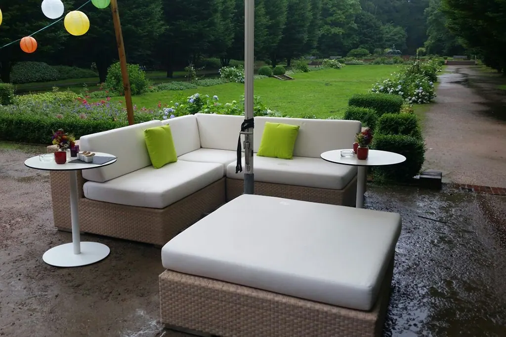 Lounge Hocker Dedon bleach mit Kissen Ansicht 5