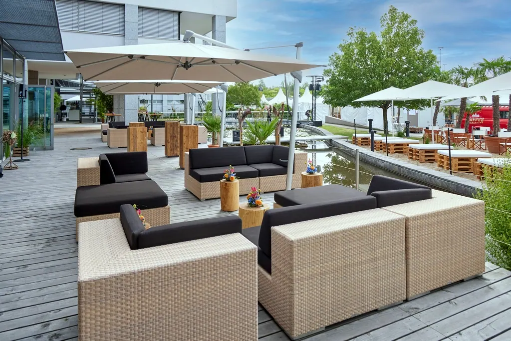 Lounge Center Module XXL Dedon bleach mit Kissensatz Ansicht 3