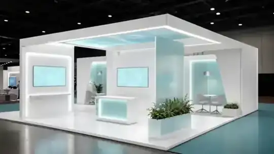 Aluvision-Systemstand – Mietmöbel, Messebau – CREAVENTIS Messebau & Eventausstattung