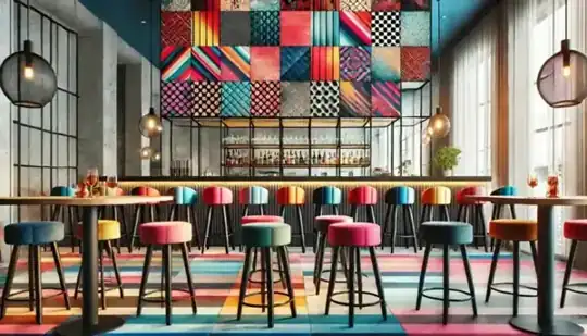 Barhocker mit Bar – Mietmöbel – CREAVENTIS Messebau & Eventausstattung