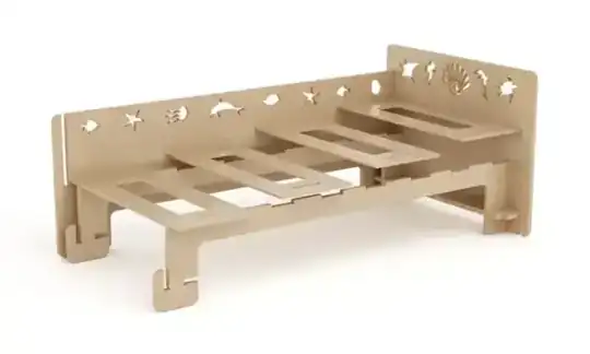 CNC-Holzmanufaktur – Kinderbett, 3D-Planung – CREAVENTIS Messebau & Eventausstattung