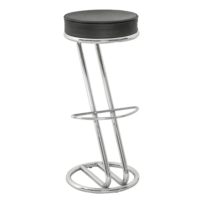 Z-Barhocker – Z-Gestell Chrom, Sitz schwarz
