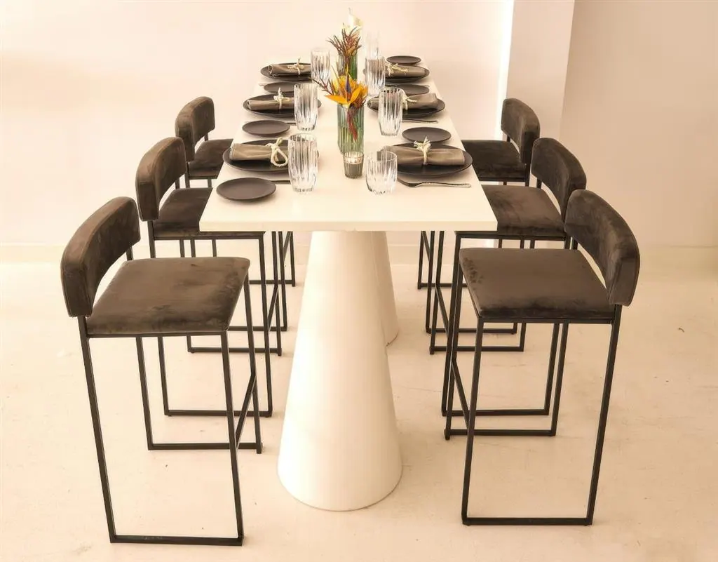 Barhocker Riva SCHWARZ Samt Ansicht 2