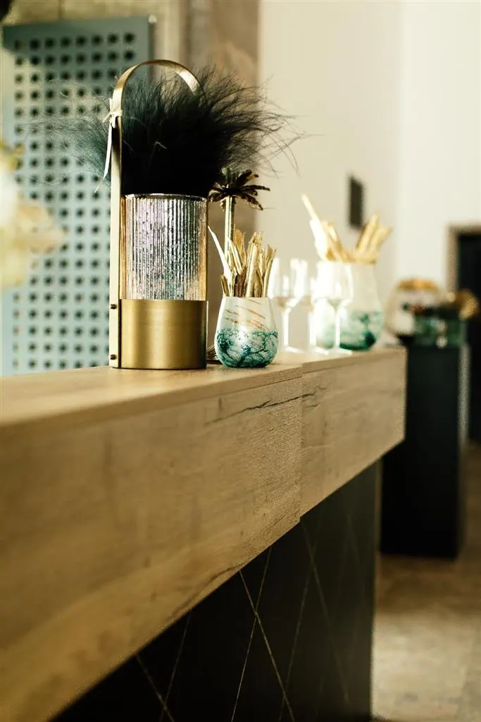 Thekenanlage Marmor SCHWARZ-GOLD Aufsatz Ansicht 5