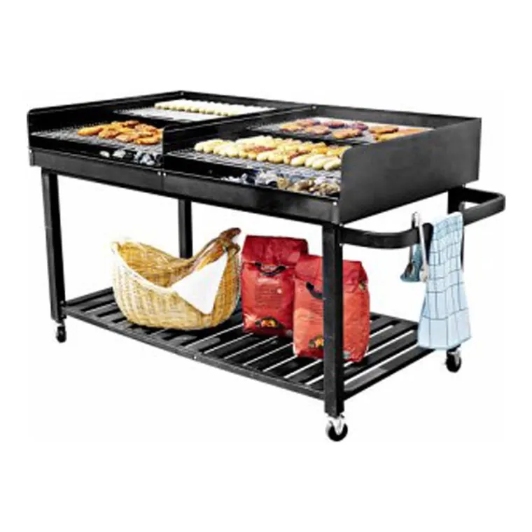 Holz-Kohlegrill XXL Maße ca (L x B x H) 178 x 91 x 102