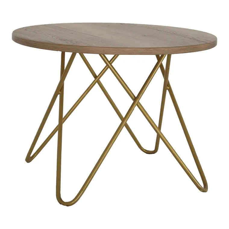 Beistelltisch Chloe GOLD Platte Eiche rund