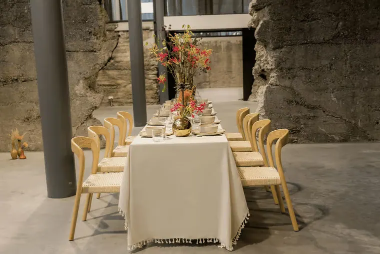 Leinentischdecke beige 300cm x 140cm