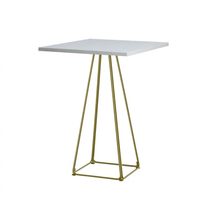 Stehtisch Lunar gold/weiß 70x70x110cm (LxBxH)