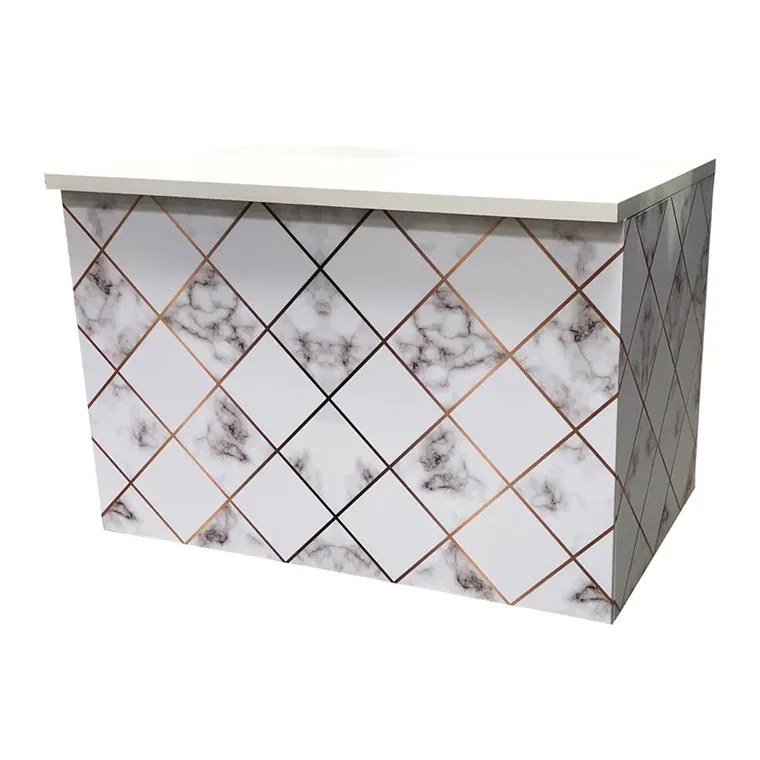 Buffetanlage Marmor WEIß-GOLD Platte