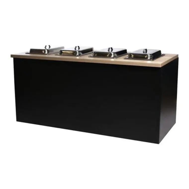 Buffetanlage Murano schwarz inkl. 4 Chafings
