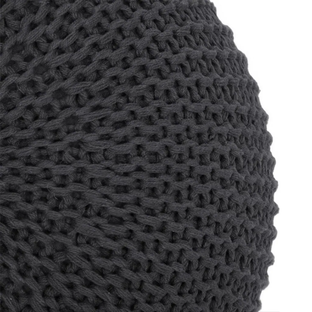Handgefertigter Strickpouf Pari Steingrau Ansicht 4