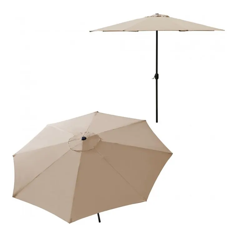 Sonnenschirm beige 3x3m Gestänge schwarz Höhe 2