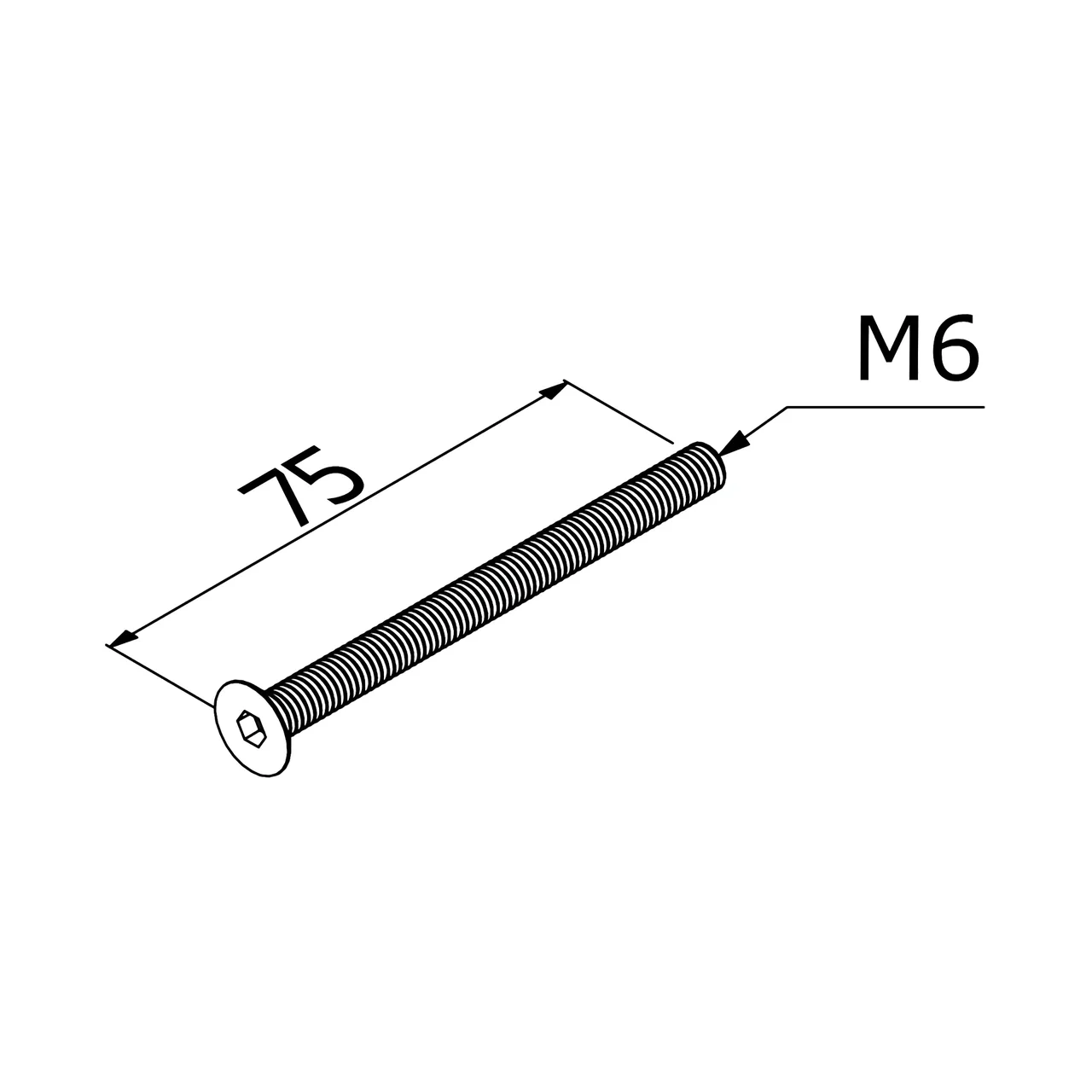D6/M6 X 75 Z Ansicht 2