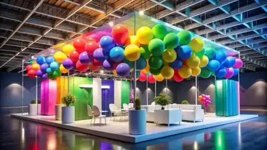 Messestand mit Ballons – Ideenbild – Messebau – CREAVENTIS Messebau & Eventausstattung